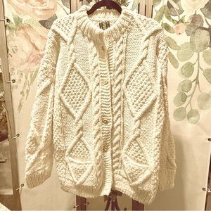 ECUADOR CARDIGAN HAND MADE TEJIDOS INDÍGENAS ECUADORIANA WOOL SIZE LARGE